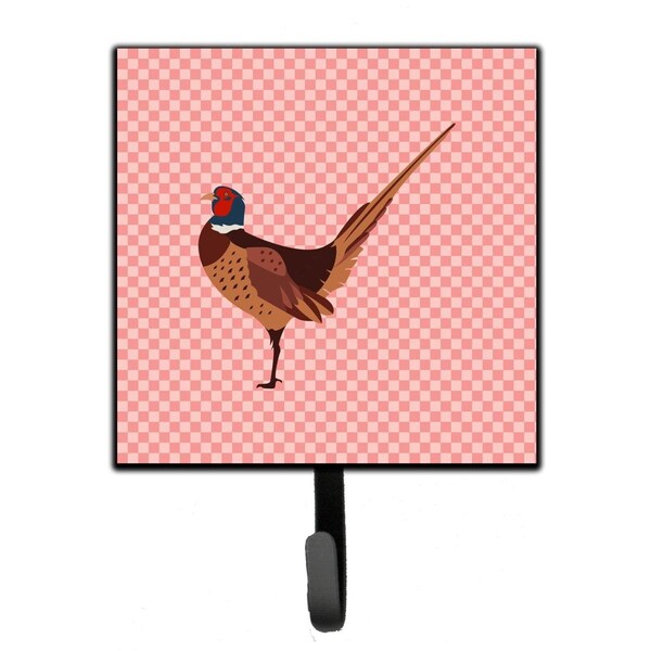 Carolines Treasures Ring-necked Common Pheasant Pink Check Leash or Key Holder BB7930SH4 - main